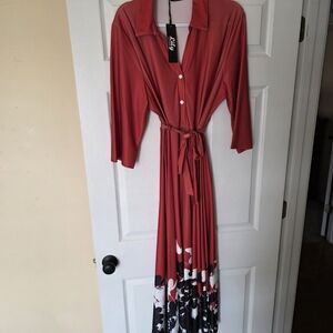 Lily Red and Black Long Sleeve Dress
